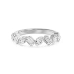 Nova Bezel Emerald & Marquise Diamond Ring, lab-grown diamonds, 14K white gold, angle view