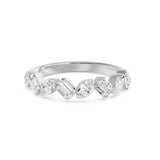 Nova Bezel Emerald & Marquise Diamond Ring, lab-grown diamonds, 14K white gold, angle view