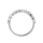Nova Bezel Emerald & Marquise Diamond Ring, lab-grown diamonds, 14K white gold, front view