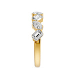 Walking Marquise Emerald & Marquise Diamond Ring, lab-grown diamonds, 14K yellow gold, side view