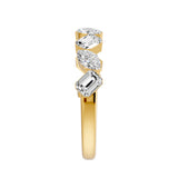 Walking Marquise Emerald & Marquise Diamond Ring, lab-grown diamonds, 14K yellow gold, side view