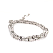 Load image into Gallery viewer, 4-prong Alternating Gold/Diamond Diamond Tennis 2-in-1 Necklace/Bracelet