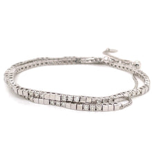 Load image into Gallery viewer, 4-prong Alternating Gold/Diamond Diamond Tennis 2-in-1 Necklace/Bracelet