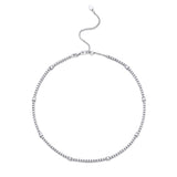 4-prong Station Diamond Tennis 2-in-1 Necklace/Bracelet, natural diamonds, 14K white gold