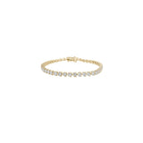 3-prong Diamond Tennis Bracelet, natural diamonds, 14K yellow gold