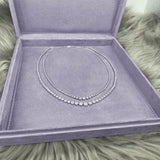 3-prong Graduated Diamond Tennis Necklace, natural diamonds, 14K gold, view 14