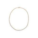 3-prong Graduated Diamond Tennis Necklace, natural diamonds, 14K yellow gold