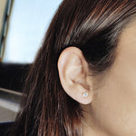 3-prong Martini Diamond Stud Earrings, natural diamonds, 14K gold, view 14