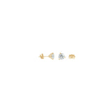 3-prong Martini Diamond Stud Earrings, natural diamonds, 14K gold, view 5