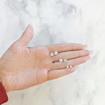 3-prong Martini Diamond Stud Earrings, natural diamonds, 14K gold, view 9