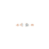 3-prong Martini Diamond Stud Earrings, natural diamonds, 14K rose gold, view 3