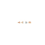 3-prong Martini Diamond Stud Earrings, natural diamonds, 14K rose gold