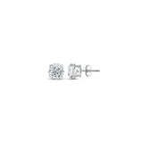 4-prong Basket Diamond Stud Earrings, natural diamonds, 14K white gold