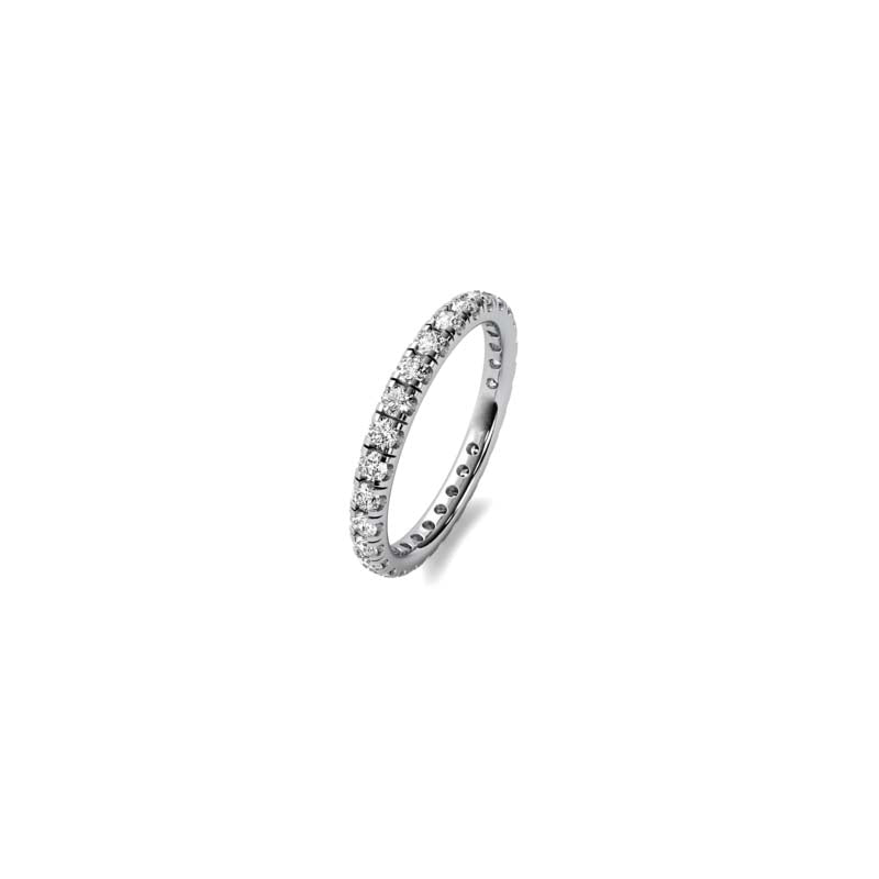 4-prong Eternity Ring, natural diamonds, 14K white gold