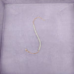 4-prong Half-way Diamond Tennis Bracelet, natural diamonds, 14K gold, view 12