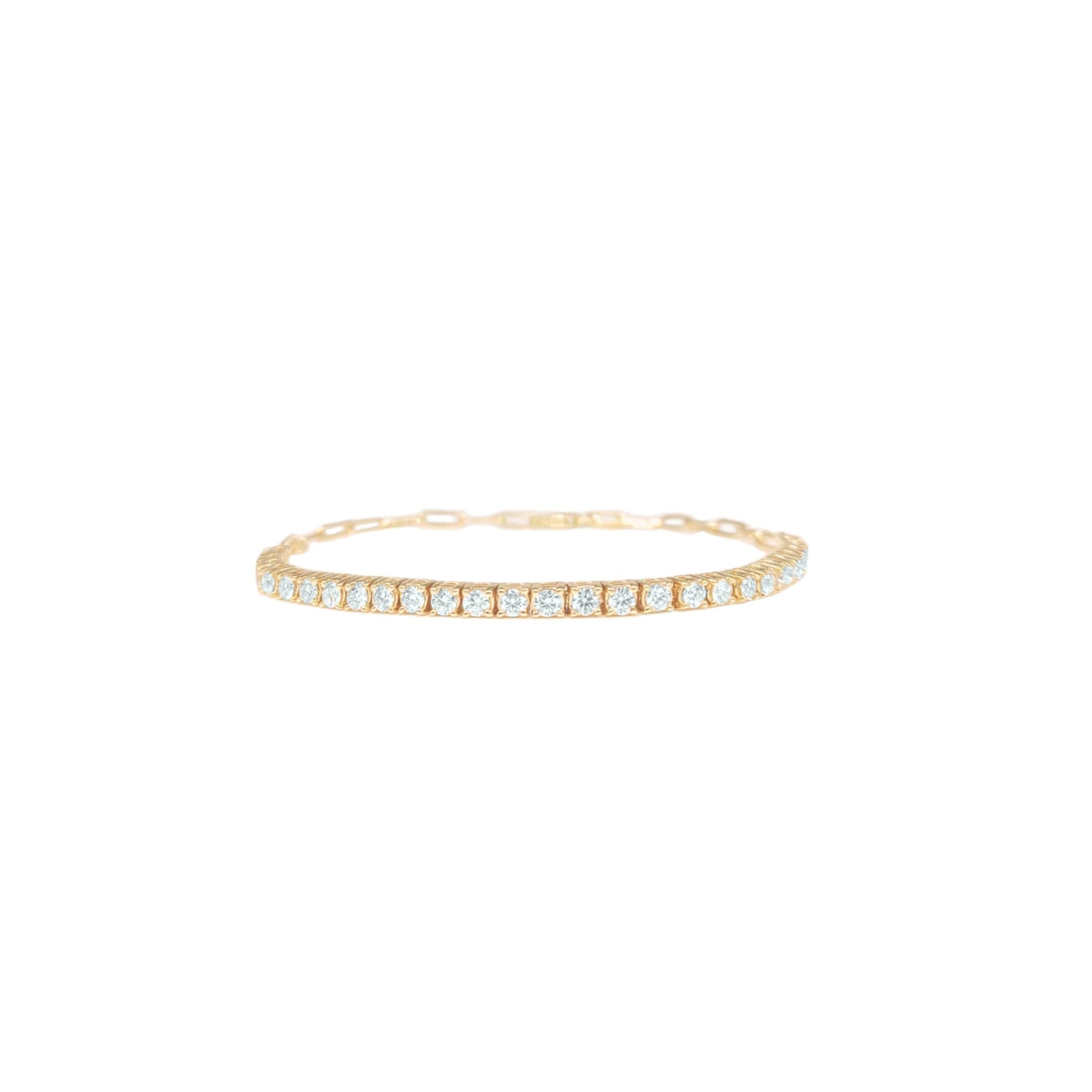 4-prong Half-way Diamond Tennis Bracelet, natural diamonds, 14K gold, view 2