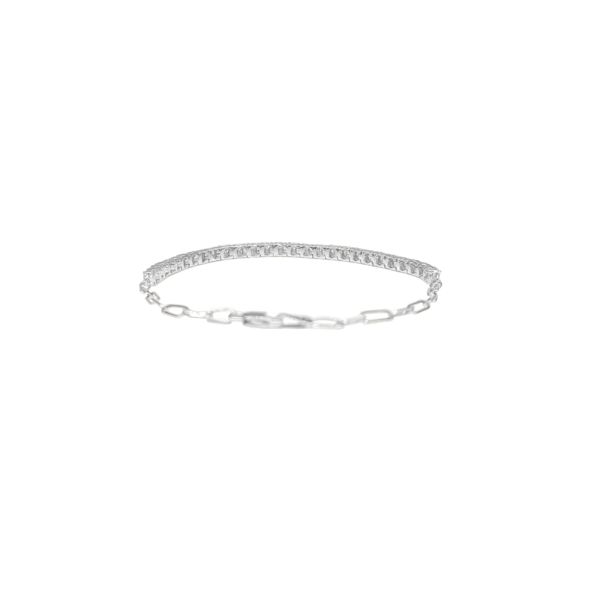 4-prong Half-way Diamond Tennis Bracelet, natural diamonds, 14K gold, view 4