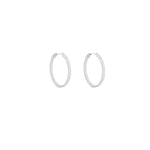 4-prong Oval Profile Diamond Hoop Earrings, natural diamonds, 14K gold, view 13