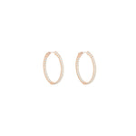 4-prong Oval Profile Diamond Hoop Earrings, natural diamonds, 14K gold, view 15