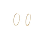 4-prong Round Profile Diamond Hoop Earrings, natural diamonds, 14K gold, view 8