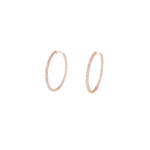 4-prong Round Profile Diamond Hoop Earrings, natural diamonds, 14K gold, view 9