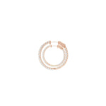 4-prong Round Profile Diamond Hoop Earrings, natural diamonds, 14K rose gold