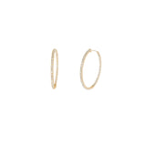 4-prong Round Profile Diamond Hoop Earrings, natural diamonds, 14K yellow gold, view 3