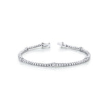 4-prong Station Diamond Tennis Bracelet, natural diamonds, 14K white gold