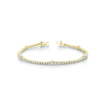 4-prong Station Diamond Tennis Bracelet, natural diamonds, 14K yellow gold