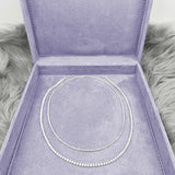 4-prong Straight-line Diamond Tennis Necklace, natural diamonds, 14K gold, view 20