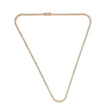 4-prong Straight-line Diamond Tennis Necklace, natural diamonds, 14K rose gold, view 2