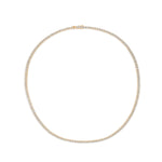 4-prong Straight-line Diamond Tennis Necklace, natural diamonds, 14K yellow gold