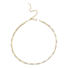 Load image into Gallery viewer, 4-prong Alternating Gold/Diamond Diamond Tennis 2-in-1 Necklace/Bracelet