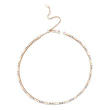 Load image into Gallery viewer, 4-prong Alternating Gold/Diamond Diamond Tennis 2-in-1 Necklace/Bracelet
