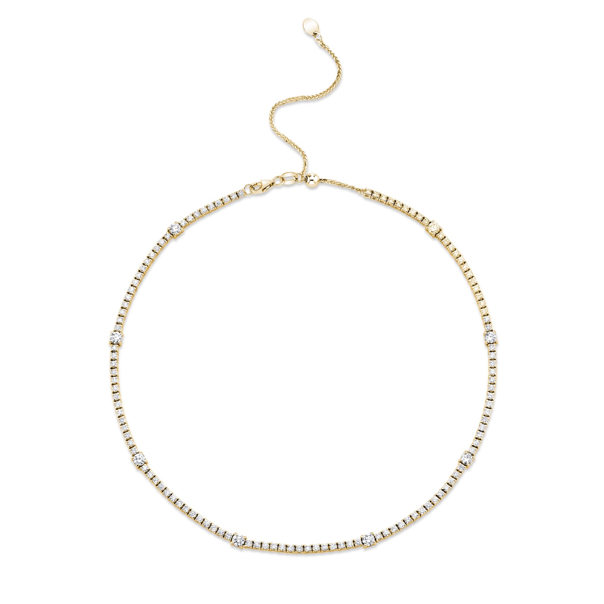 4-prong Station Diamond Tennis 2-in-1 Necklace/Bracelet