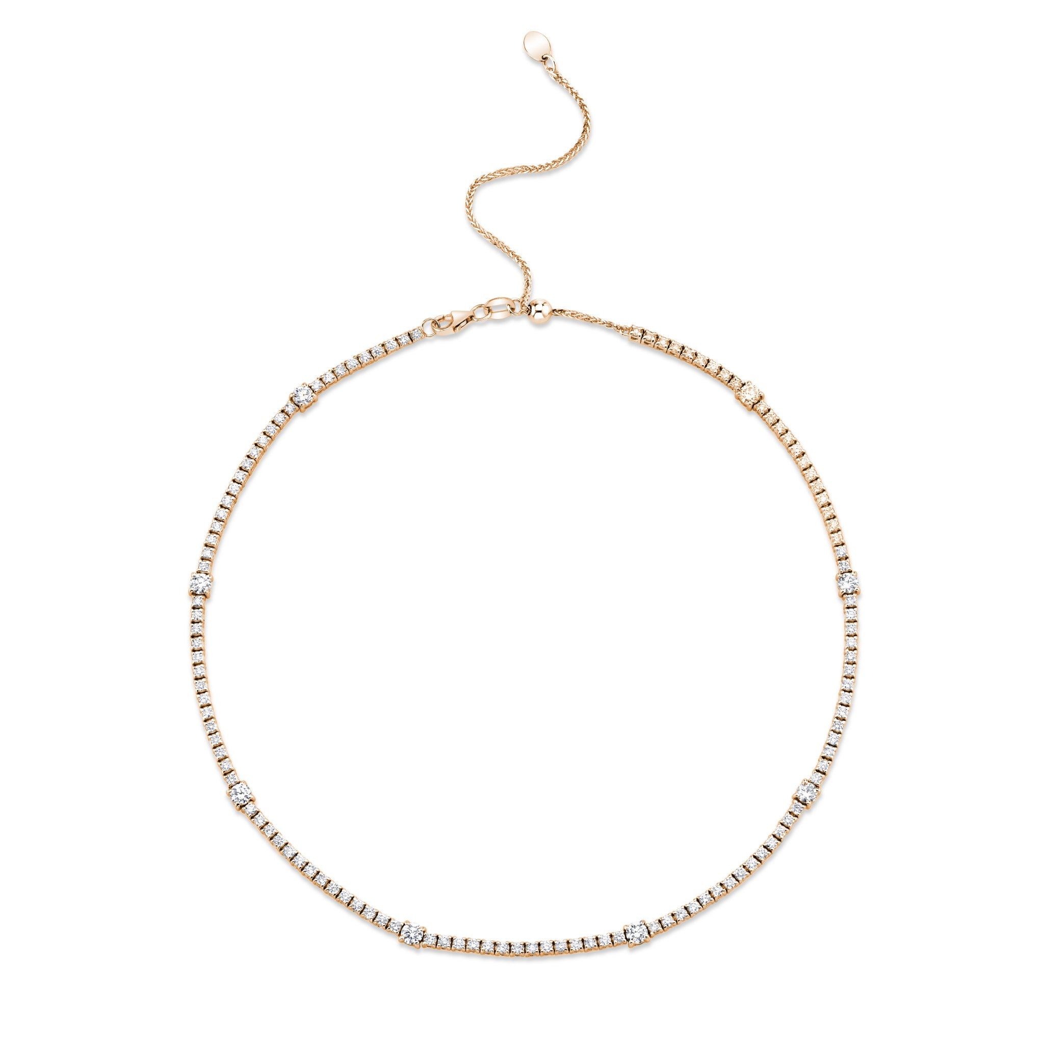 4-prong Station Diamond Tennis 2-in-1 Necklace/Bracelet