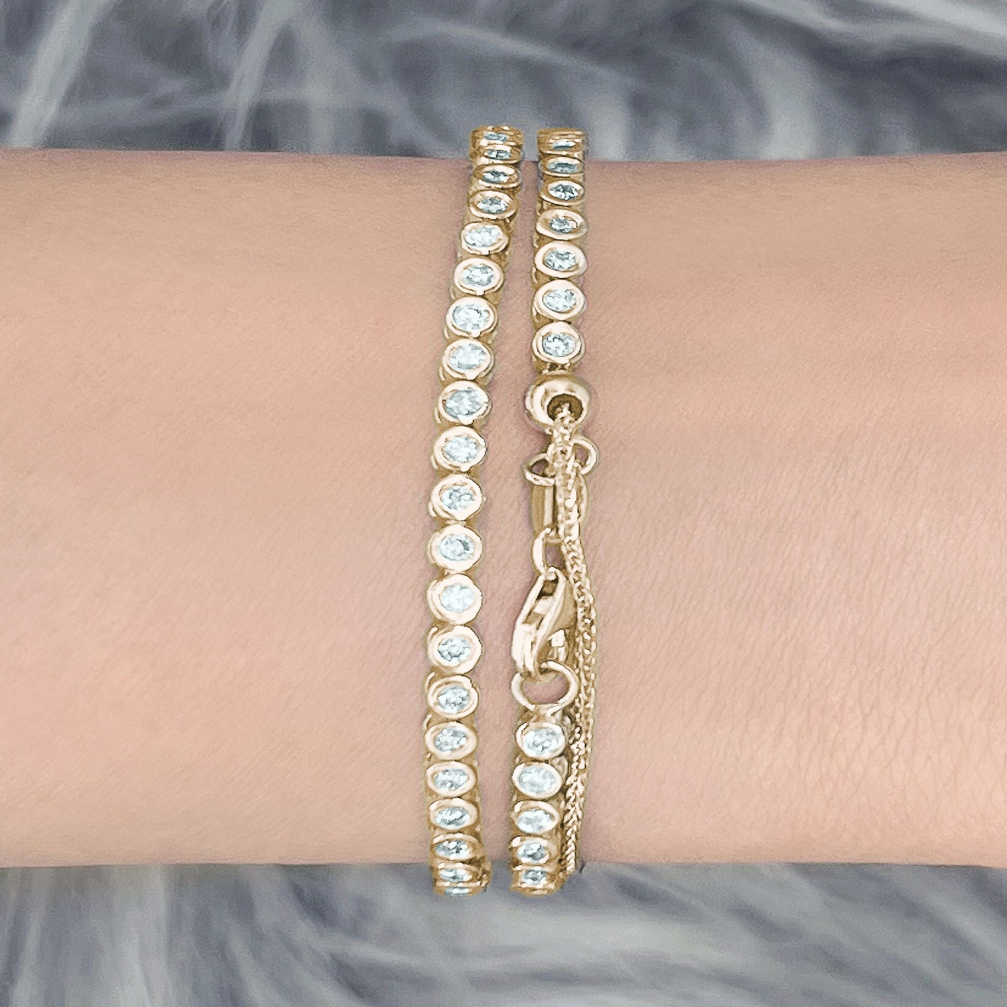 Bezel Diamond Tennis 2-in-1 Necklace/Bracelet