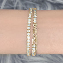 Load image into Gallery viewer, Bezel Diamond Tennis 2-in-1 Necklace/Bracelet
