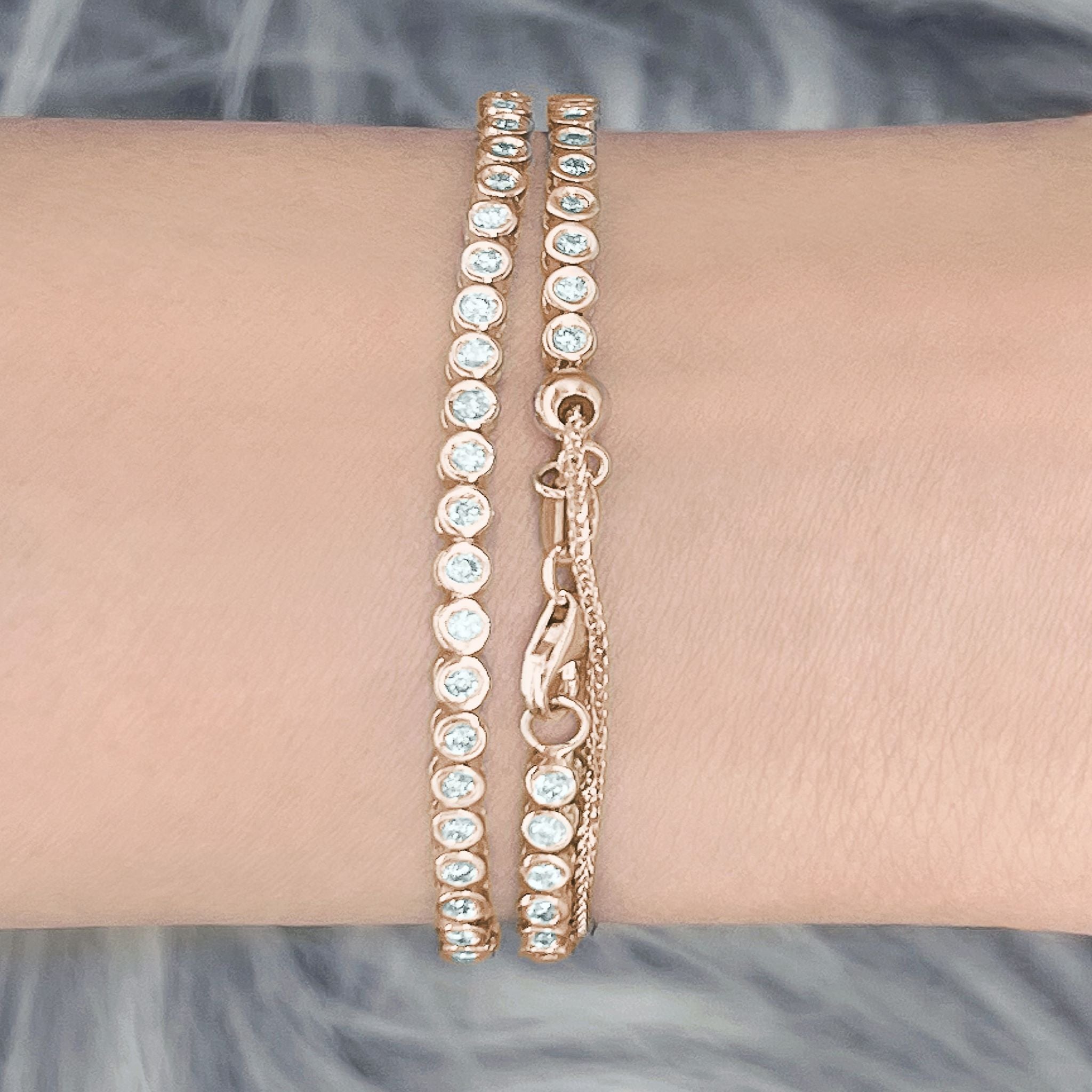 Bezel Diamond Tennis 2-in-1 Necklace/Bracelet