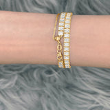 Bead Set With Milgrain Diamond Tennis 2-in-1 Necklace/Bracelet