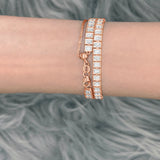 Bead Set With Milgrain Diamond Tennis 2-in-1 Necklace/Bracelet