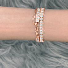 Load image into Gallery viewer, Bead Set With Milgrain Diamond Tennis 2-in-1 Necklace/Bracelet