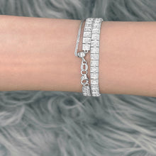 Load image into Gallery viewer, Bead Set With Milgrain Diamond Tennis 2-in-1 Necklace/Bracelet