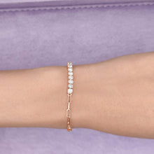 Load image into Gallery viewer, 4-prong Half-way Diamond Tennis Bracelet
