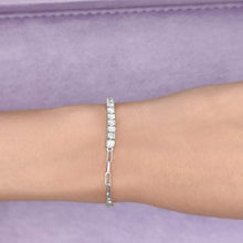 Load image into Gallery viewer, 4-prong Half-way Diamond Tennis Bracelet