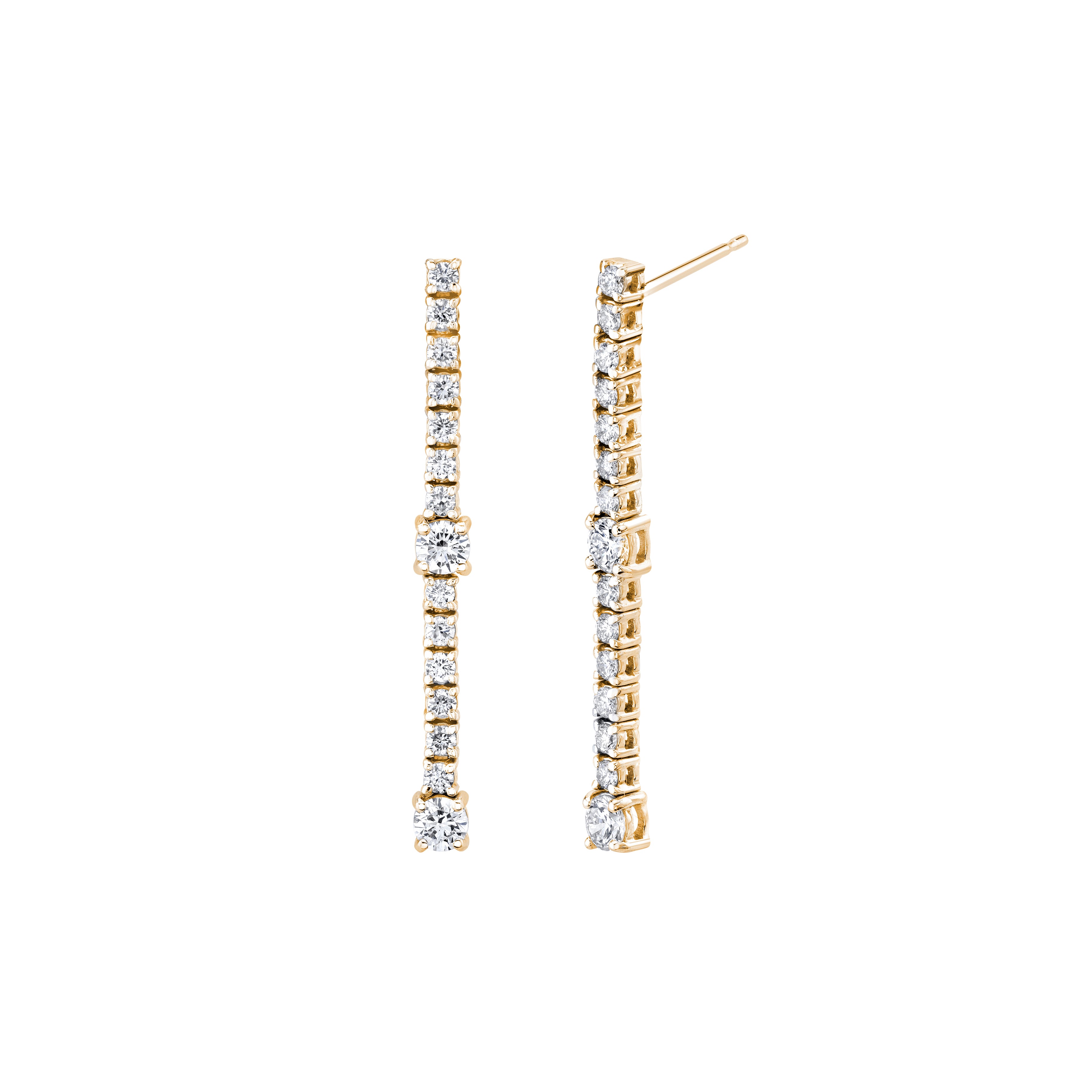4-prong Station Drop Earrings