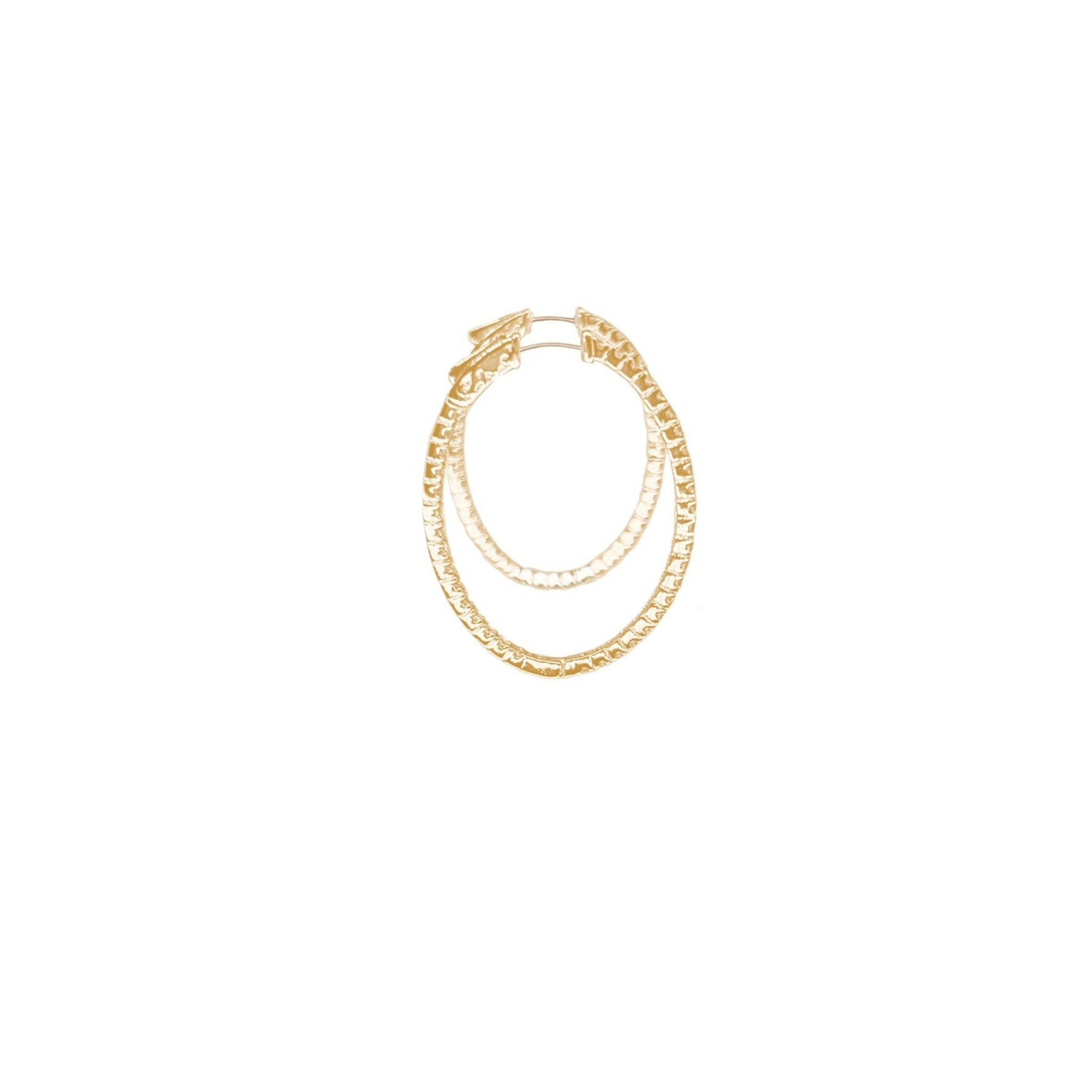 4-prong Oval Profile Diamond Hoop Earrings