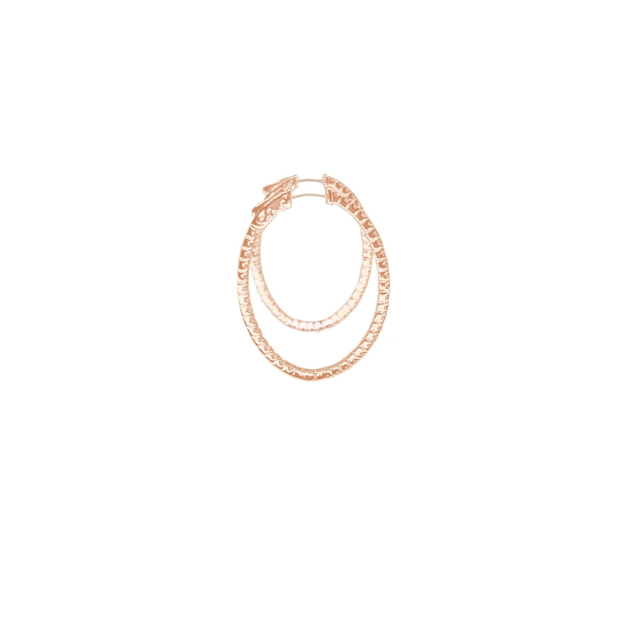 4-prong Oval Profile Diamond Hoop Earrings