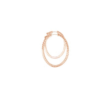 Load image into Gallery viewer, 4-prong Oval Profile Diamond Hoop Earrings