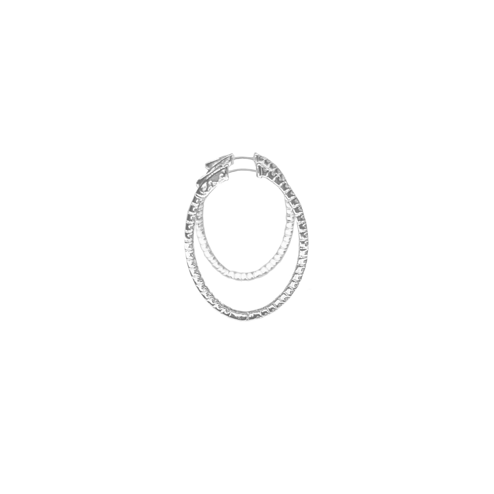 4-prong Oval Profile Diamond Hoop Earrings